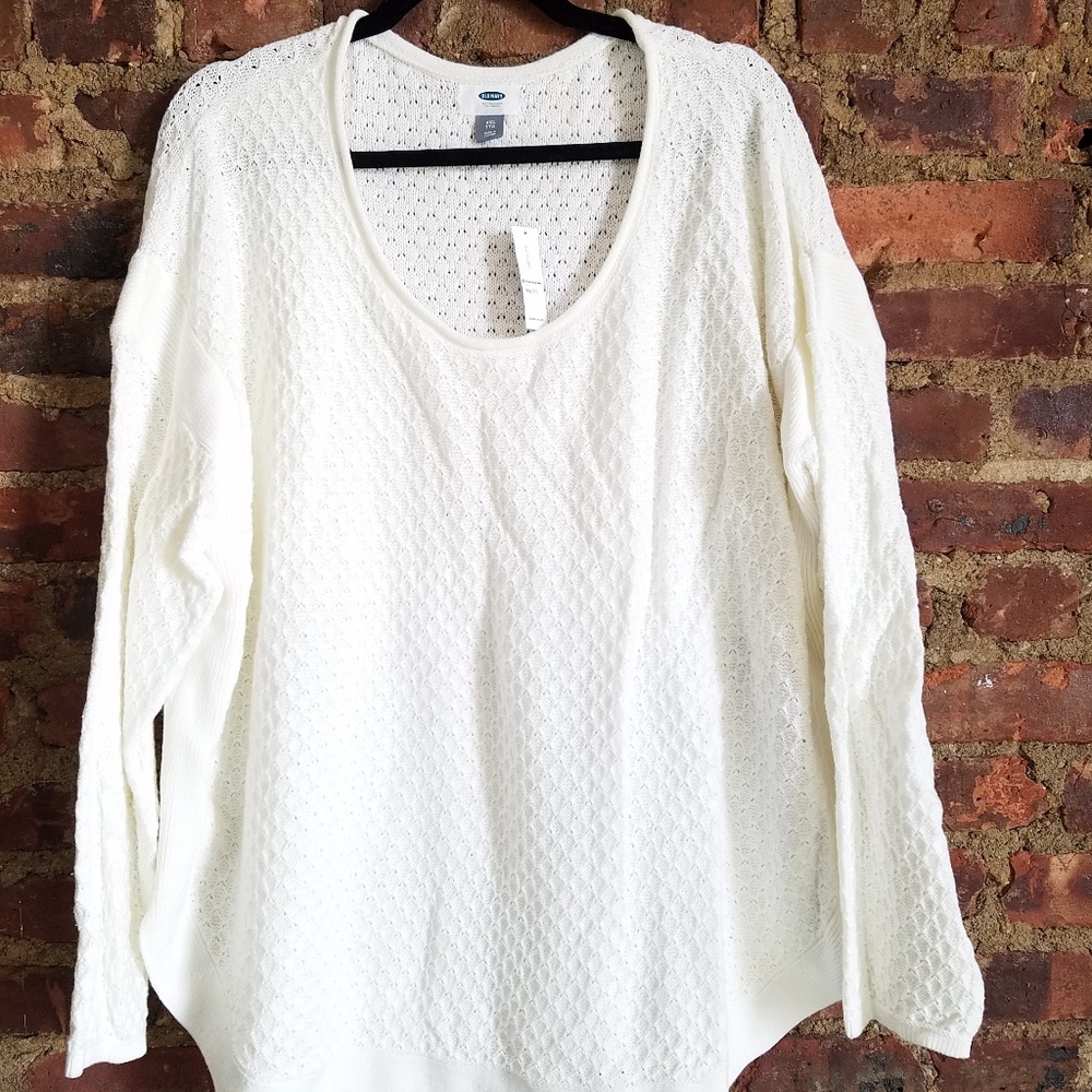 NWT Old Navy white/cream chunky knit sweater - XXL